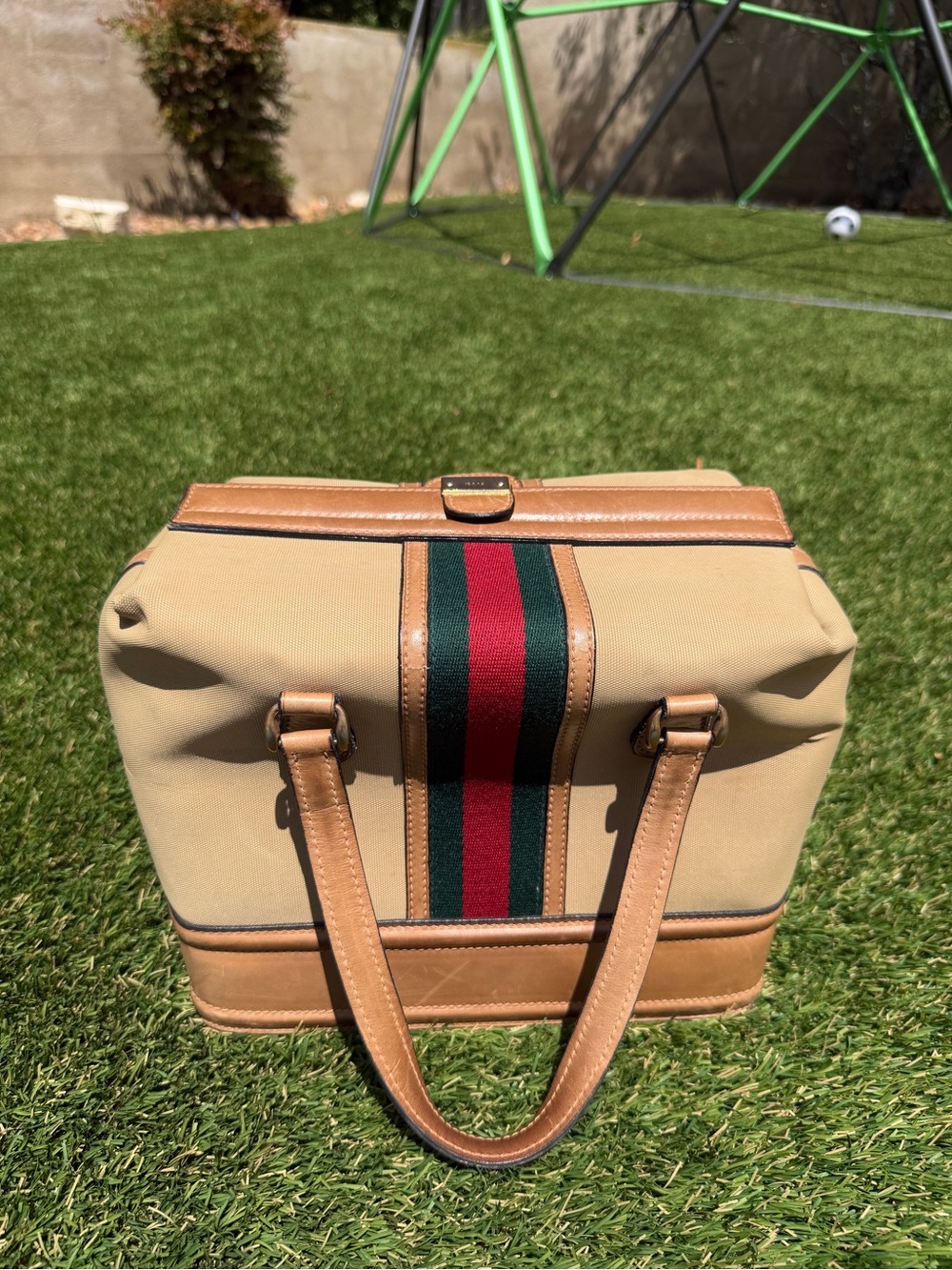 GUCCI Vintage Doctor’s/Weekender Sherry Line Bag RARE - Picture 3 of 7